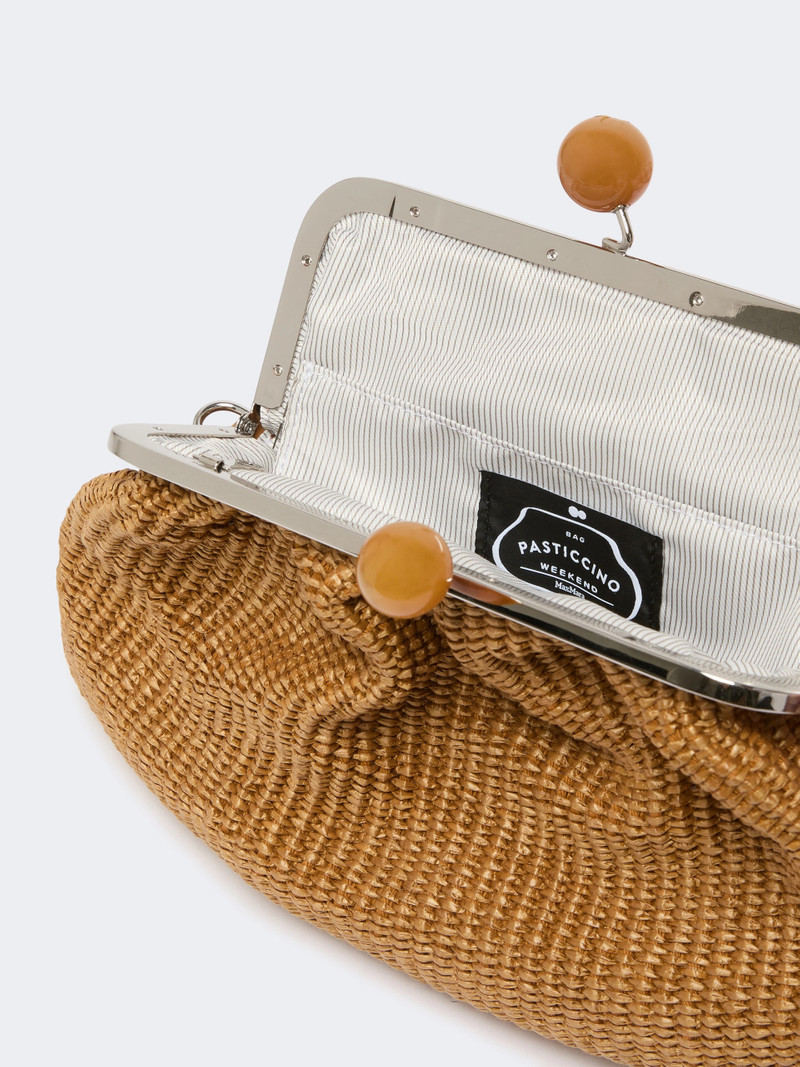 FORTUNA Medium raffia-effect Pasticcino bag - TANGERINE 5