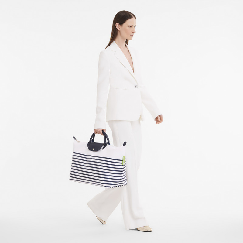 Longchamp Le Pliage Collection S Travel bag Navy/White - Canvas outlook