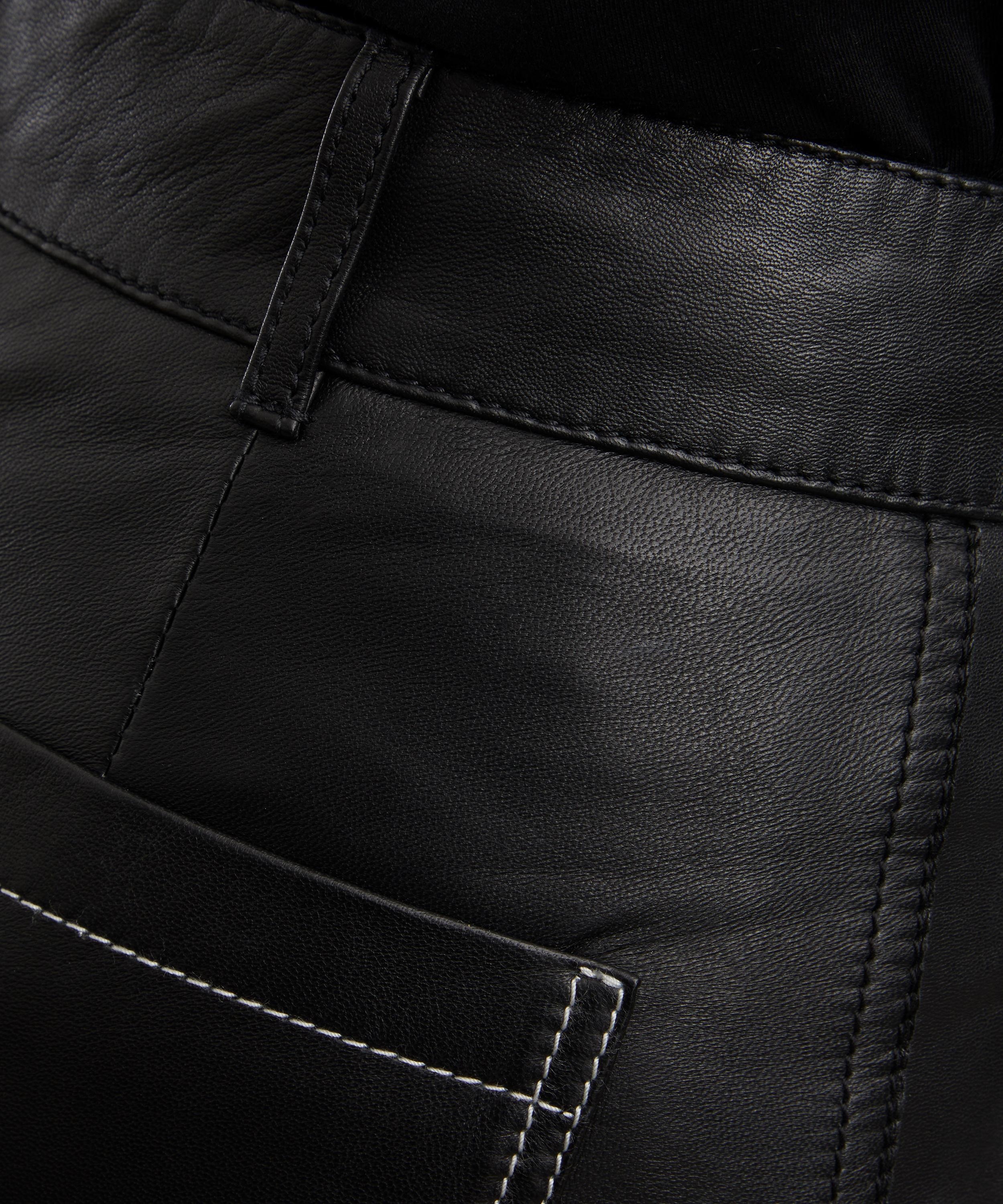 Alina High Waisted Leather Trousers - 5