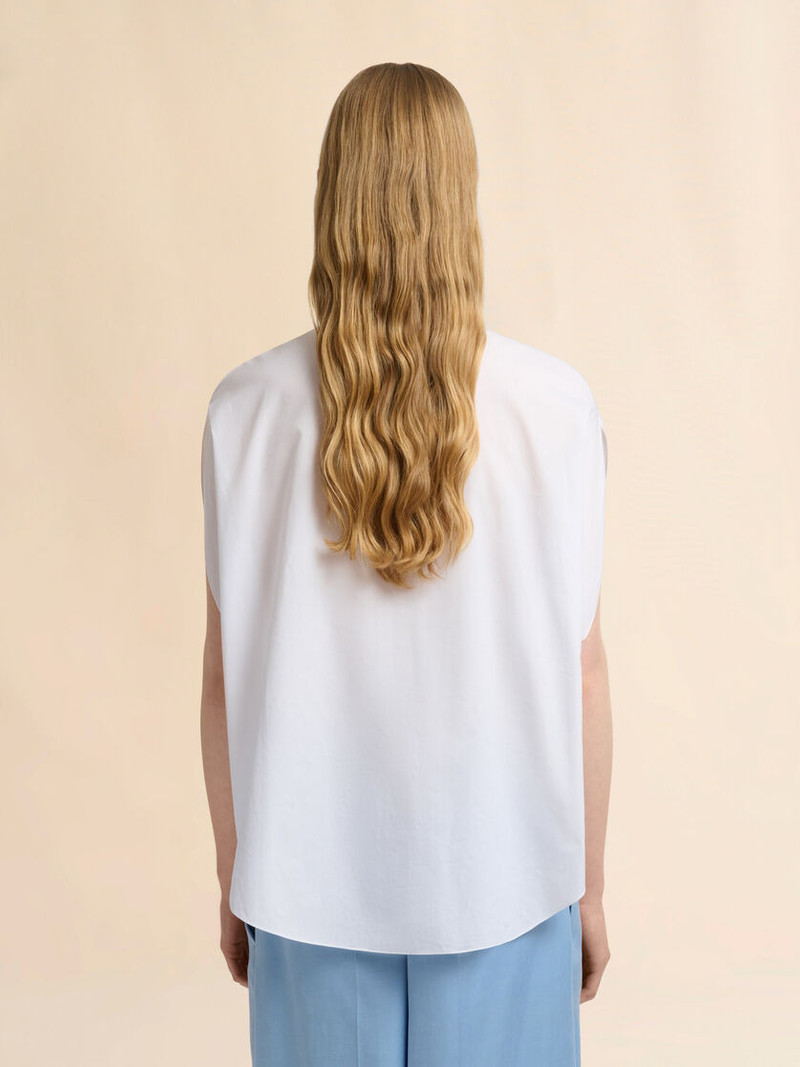 WHITE POPLIN SHIRT WITH CAPE SLEEVES 3