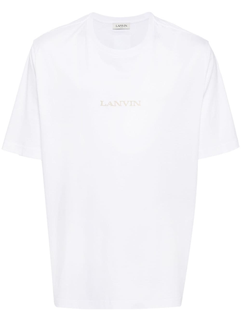 logo-embroidered cotton T-shirt - 1