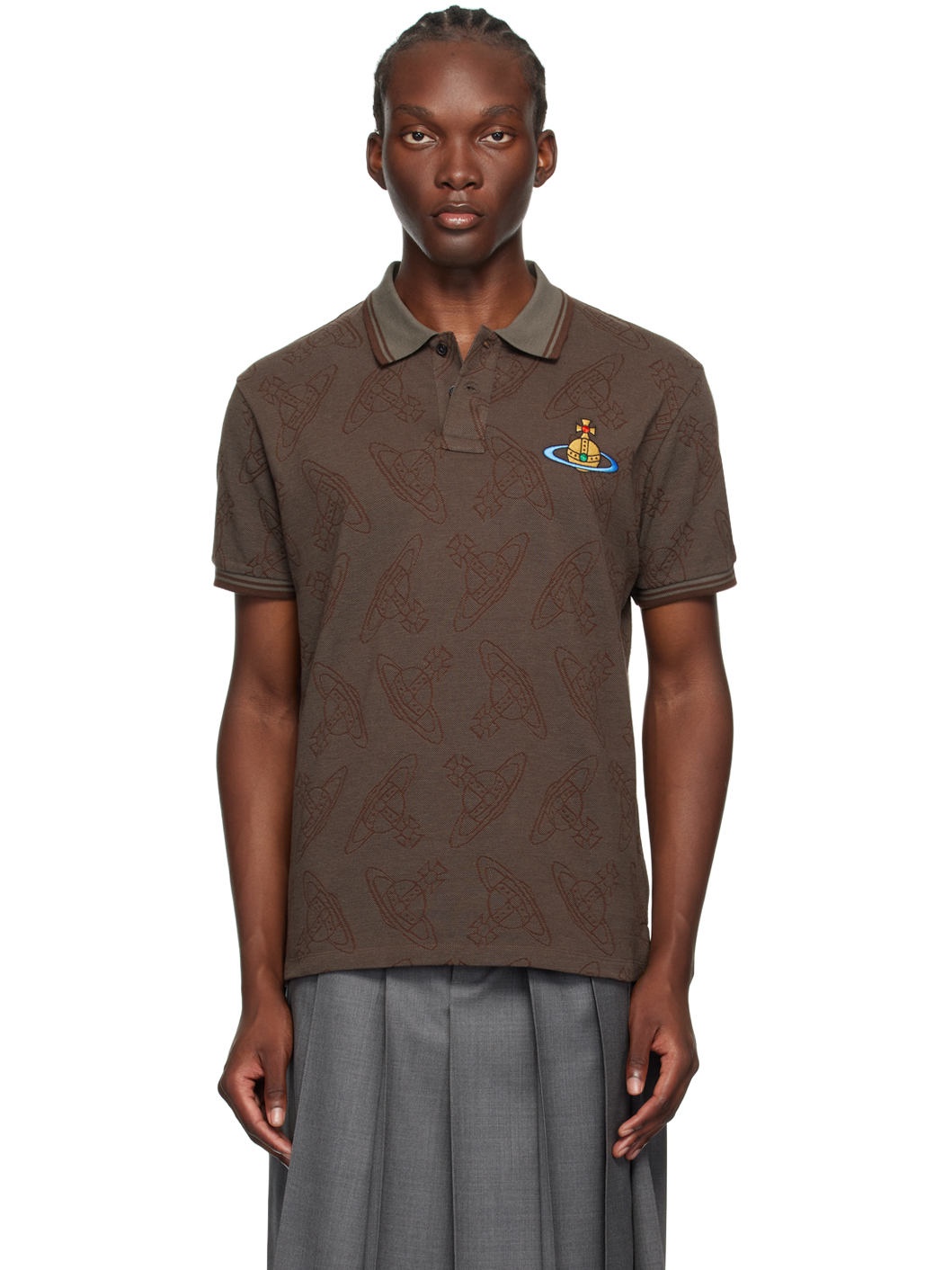 Brown Classic Polo - 1