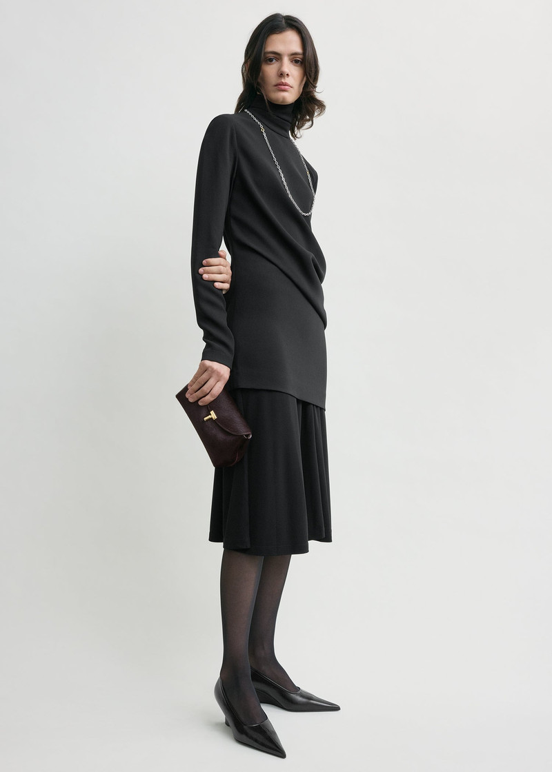 TOTEME Mini T-lock pony hair clutch wine outlook