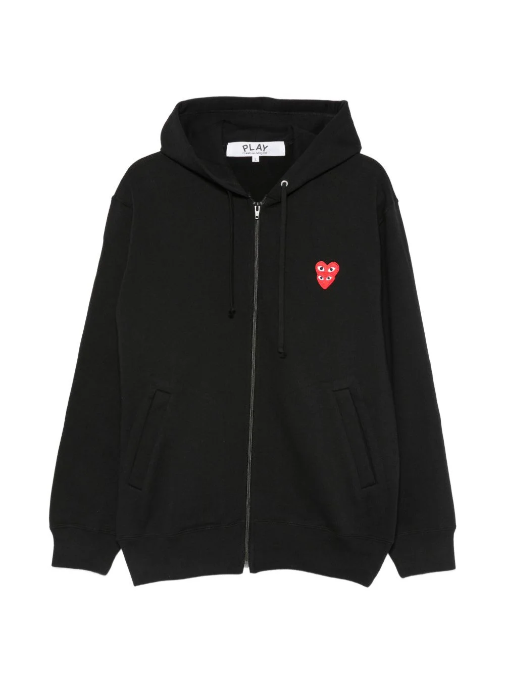 double Heart-patch hoodie - 1