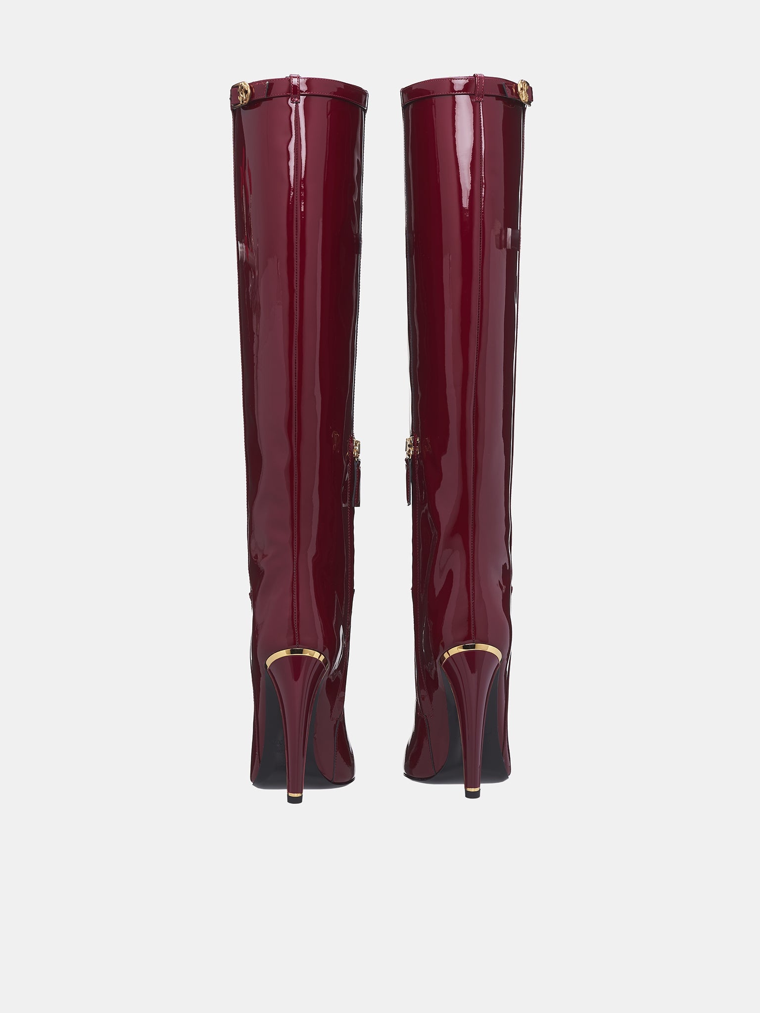 Patent Leather Knee High Boots - 4