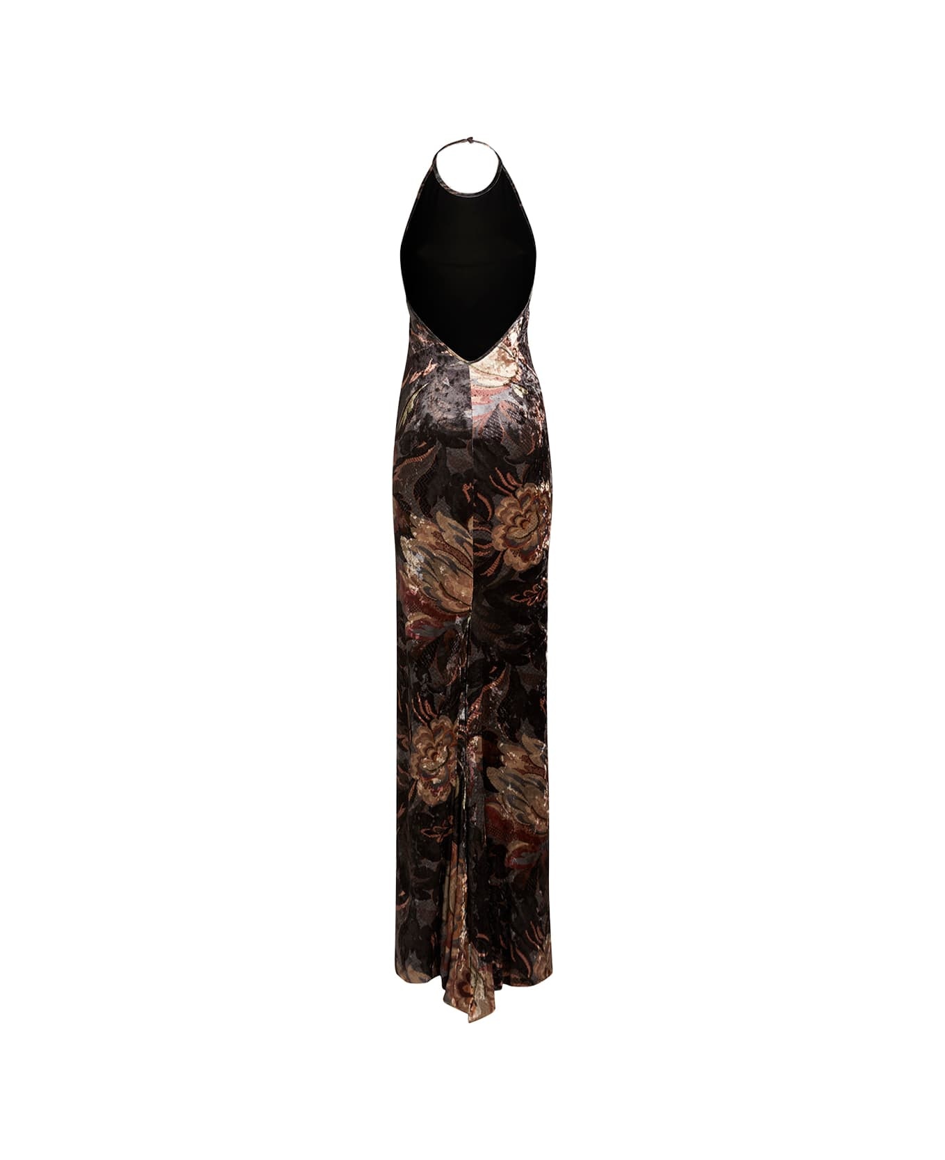 Grey Printed Chenille Long Dress - 2