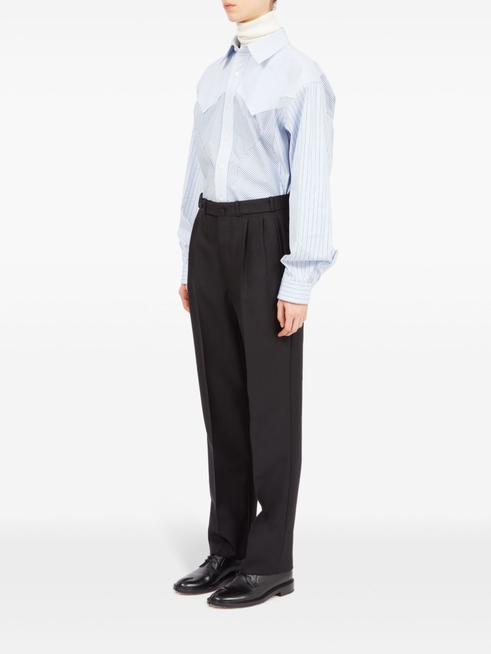 straight-leg wool trousers - 6