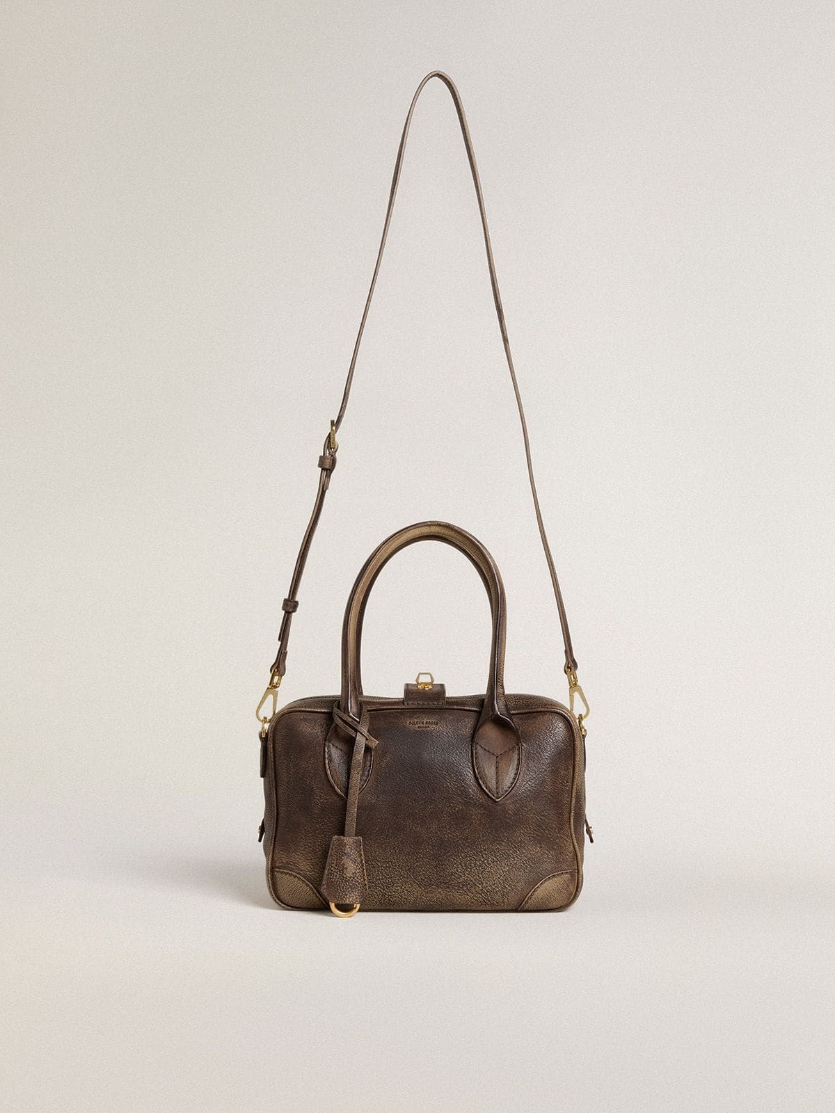 Vita Bag in brown vintage leather with gold details - 2