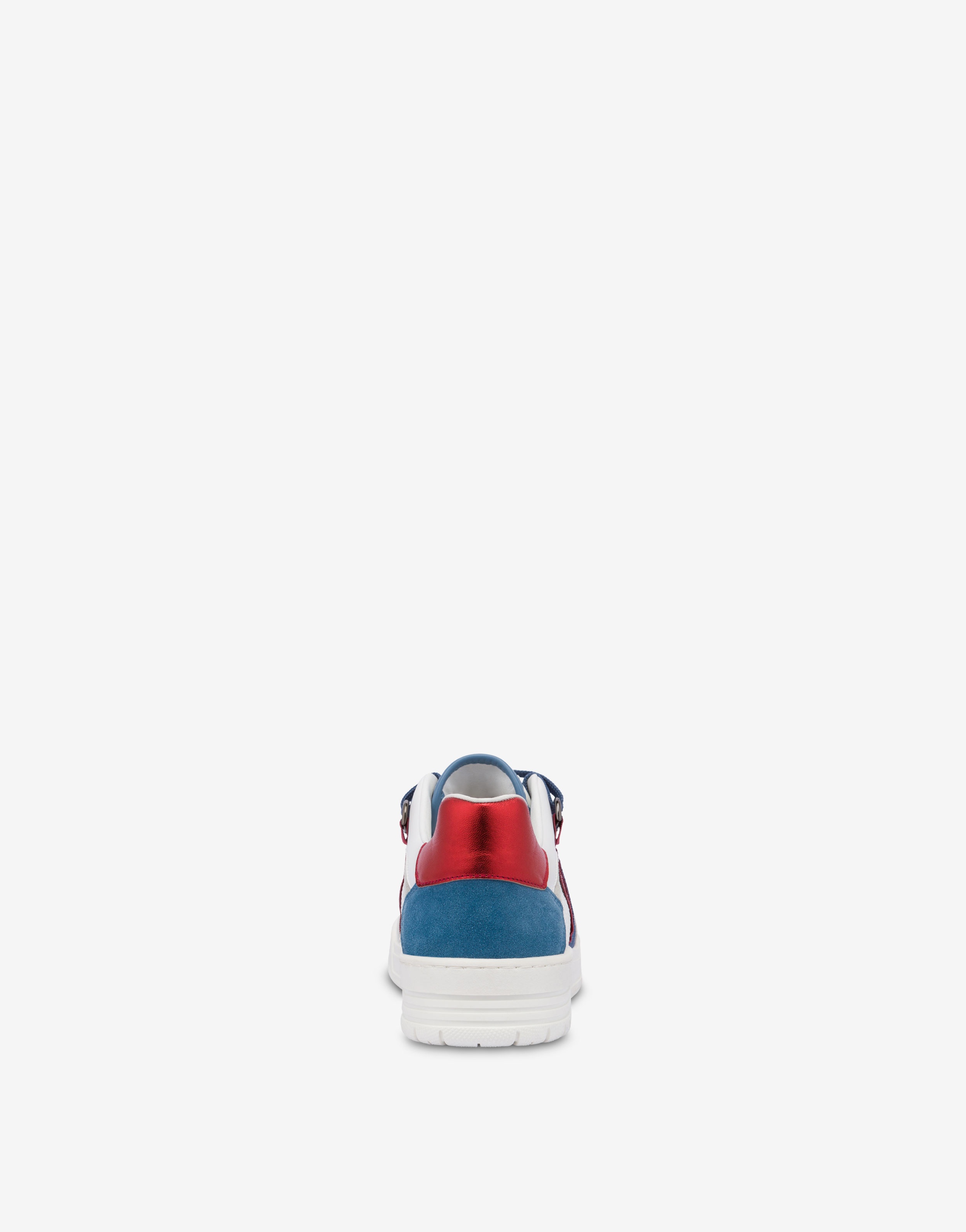 CALFSKIN, MESH AND SPLIT LEATHER STREETBALL SNEAKERS - 3