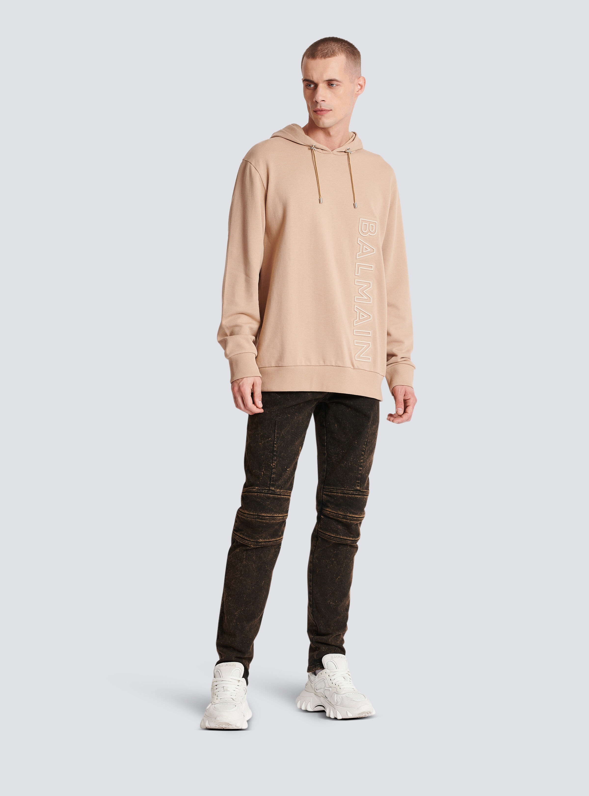 Embossed Balmain logo hoodie - 2