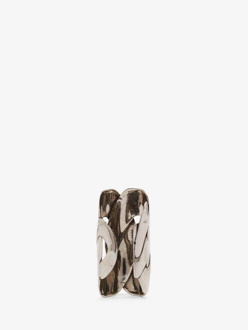 Men's Chain Ear Cuff in Antique Silver - 4