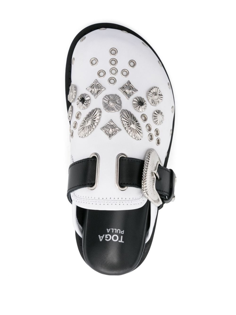 metal-eyelet mules - 4