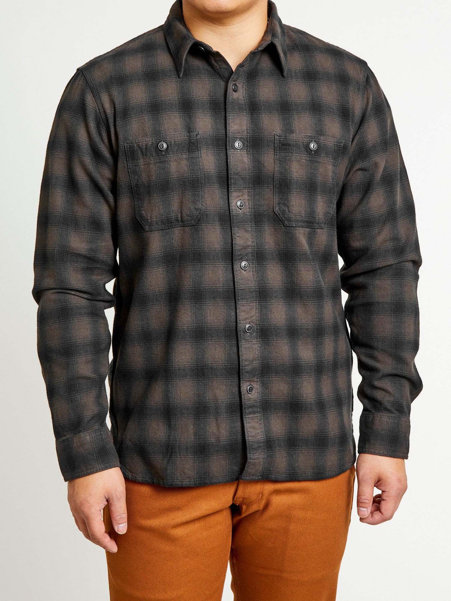 Cameron Canvas Workshirt in Black/Grey - 2