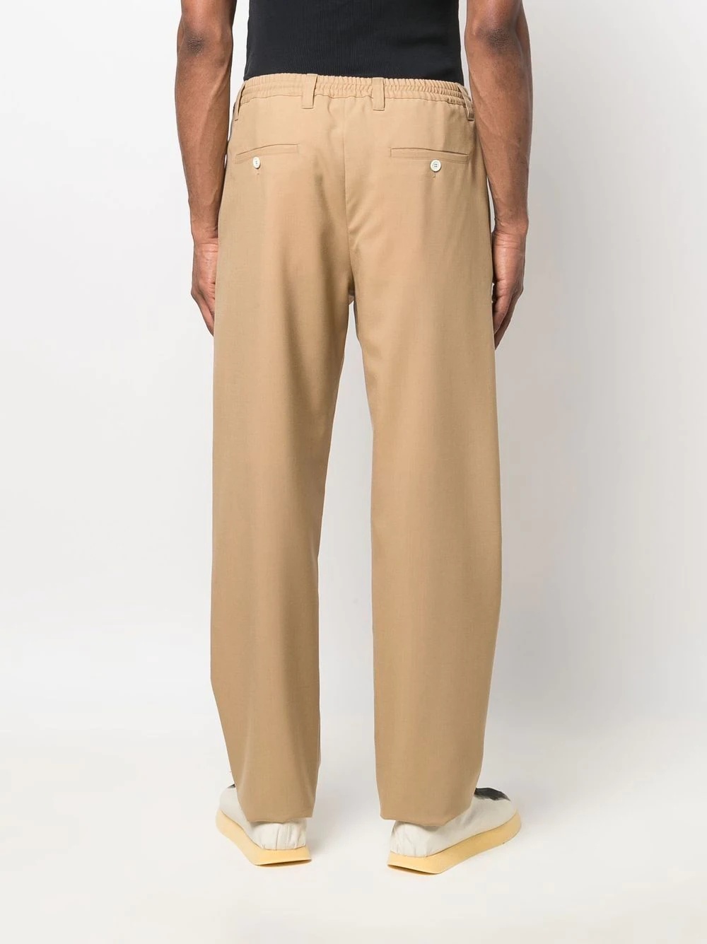 elasticated straight-leg trousers - 4