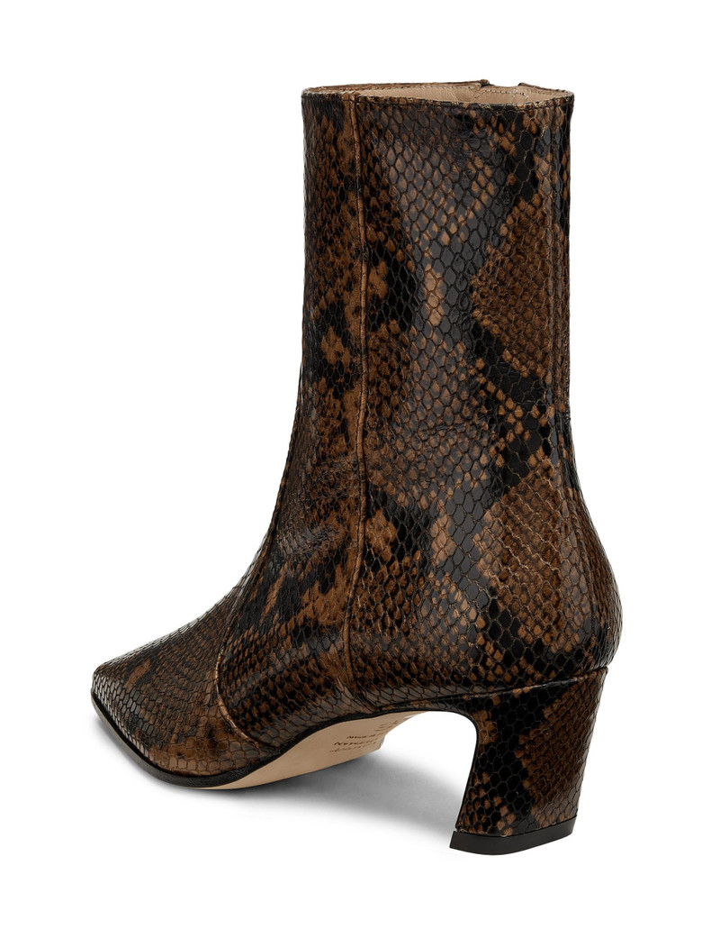 Women's Stassi 50MM Snake-Embossed Leather Ankle Boots - Espresso 3