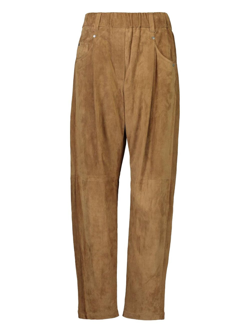 pull-on suede trousers 1