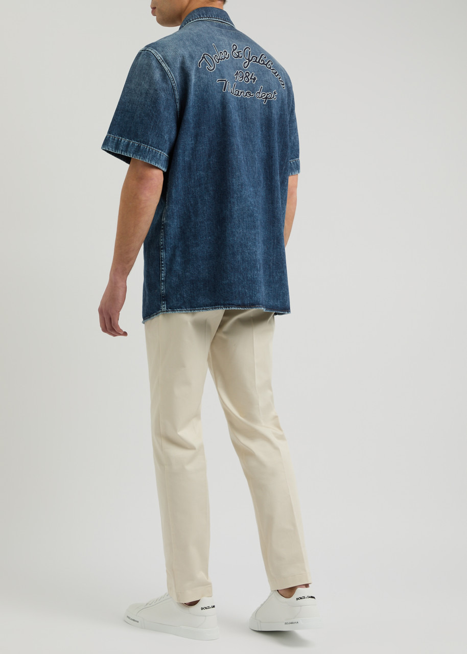 Dolce & Gabbana Logo-embroidered Denim Shirt - 4