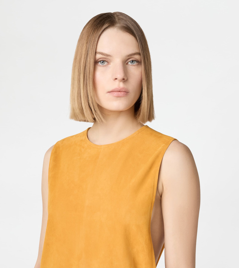 DRESS IN PASHMY SUEDE - YELLOW 6