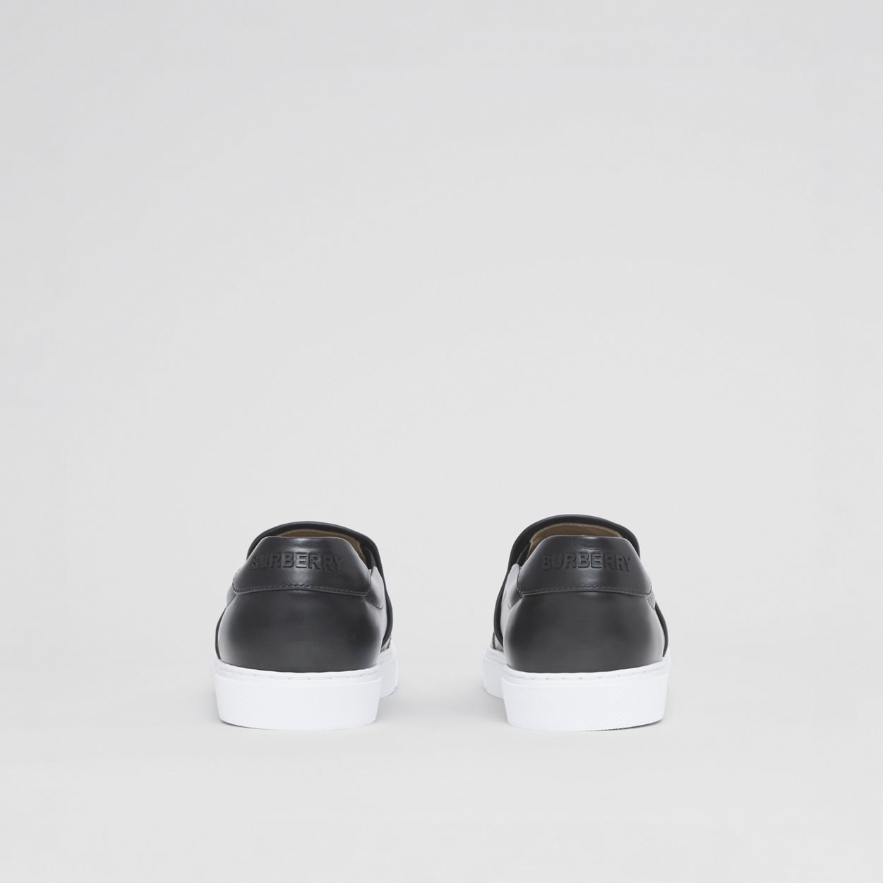 Leather and Vintage Check Slip-on Sneakers - 6