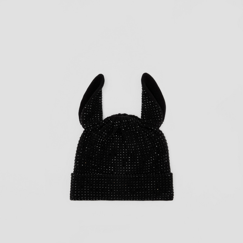 Deer Detail Crystal-embellished Wool Beanie 1