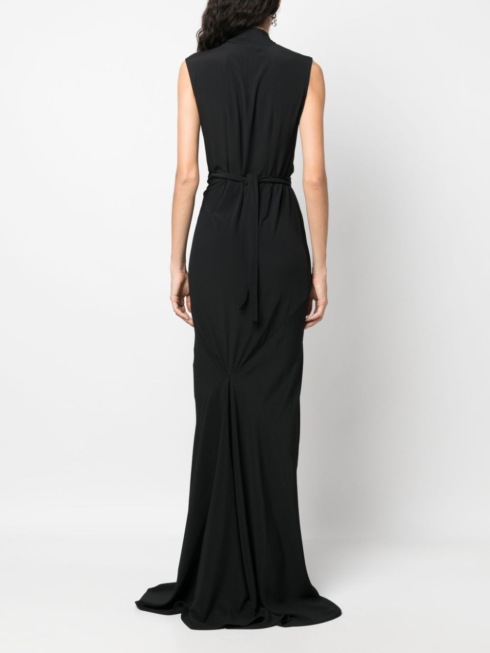 silk-blend draped dress - 4