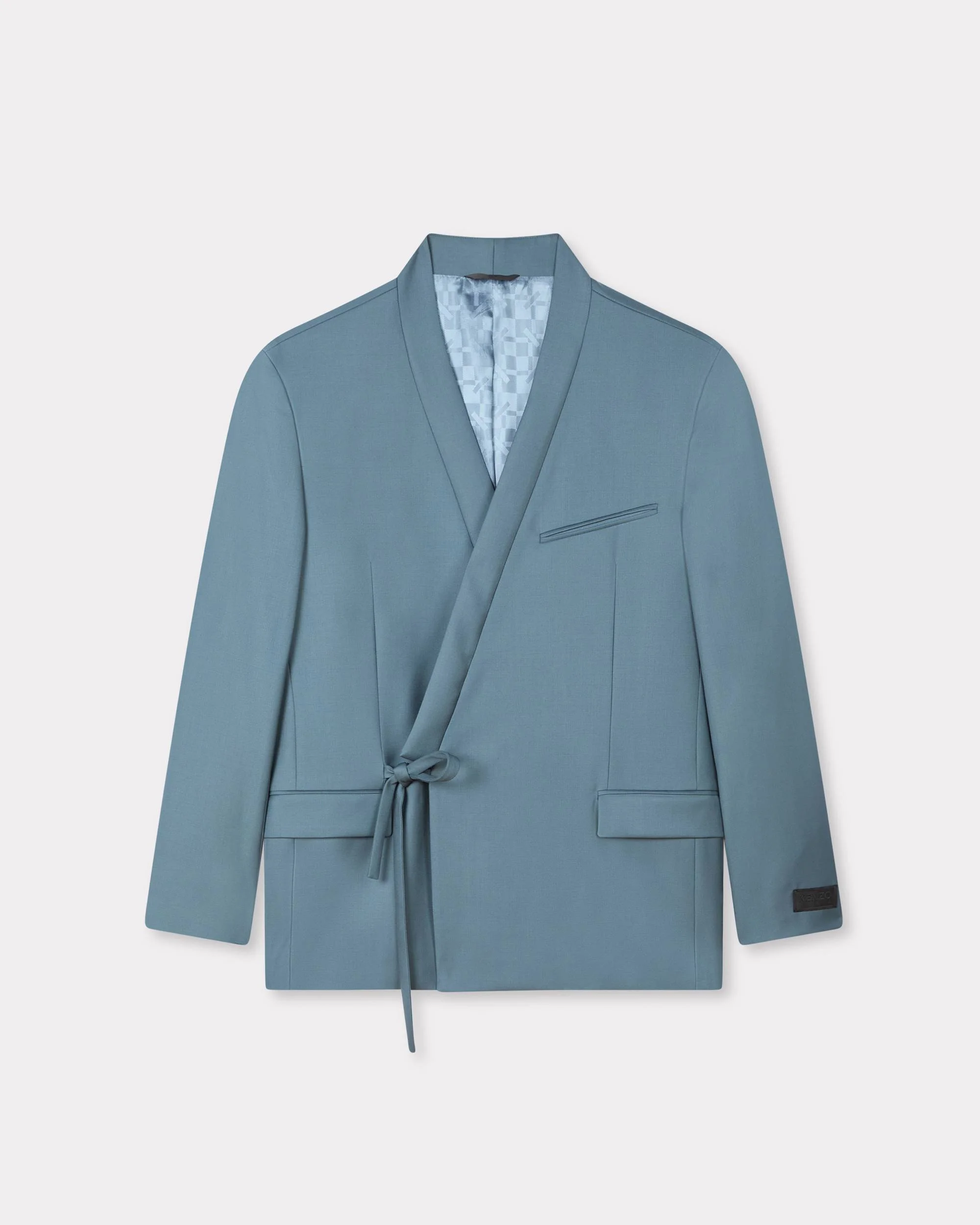 Double breasted kimono jacket in virgin wool - 1