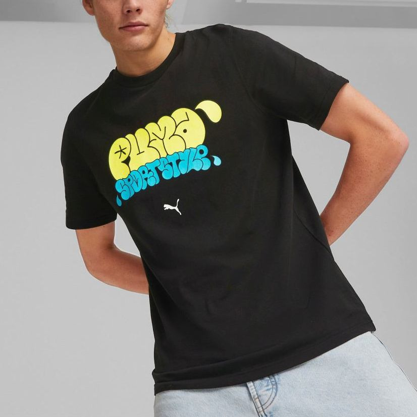 PUMA Graphics Graffiti T-Shirts 'Black' 622553-01 - 4