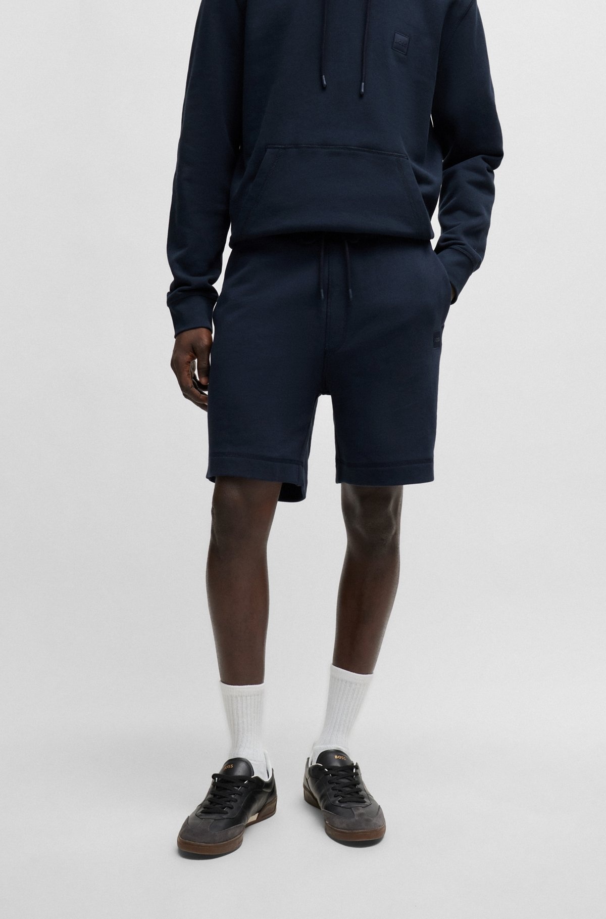 COTTON-TERRY REGULAR-FIT SHORTS WITH LOGO BADGE - 2