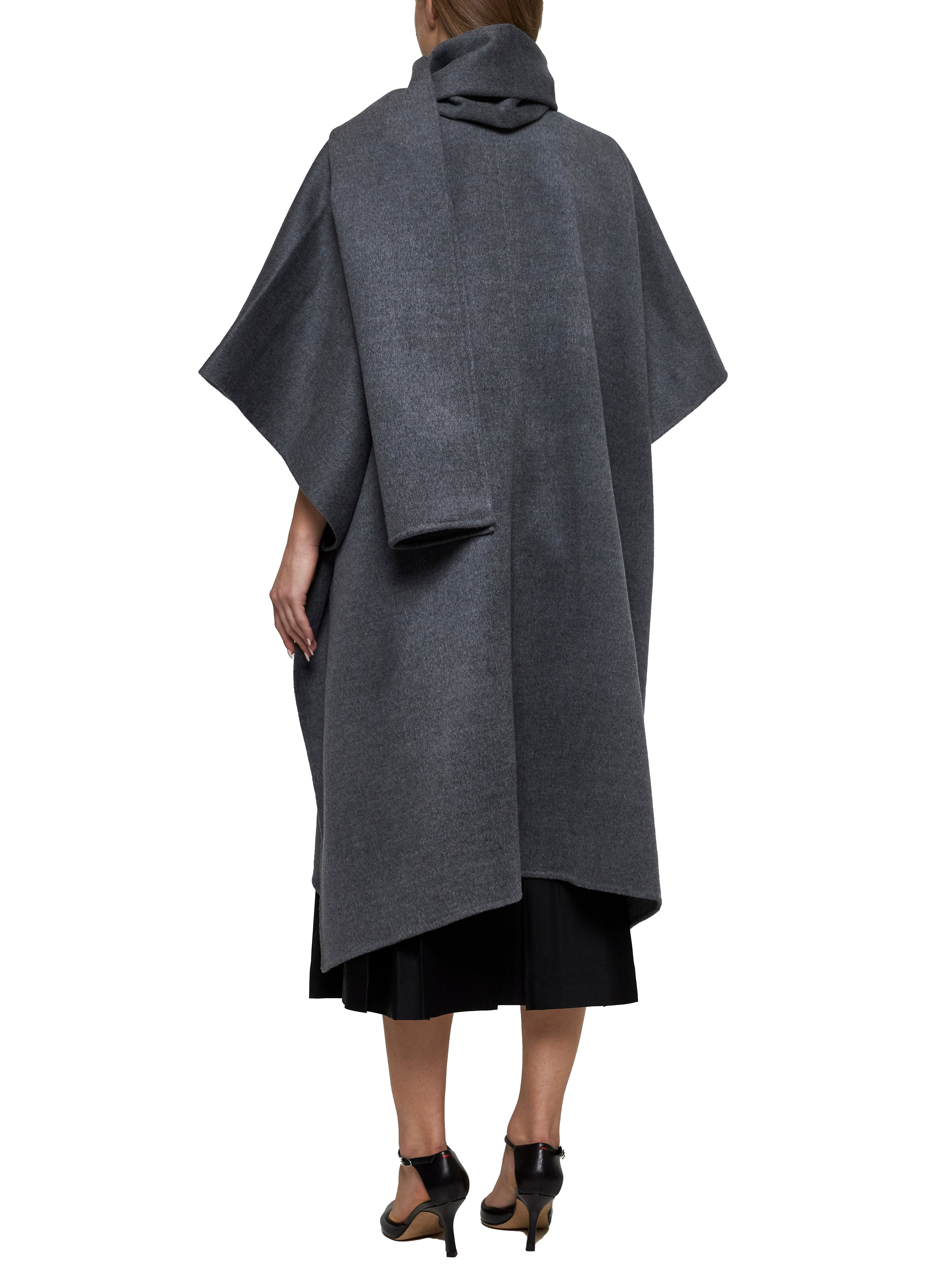 Toteme Women Grey Wool Scarf Coat - 3