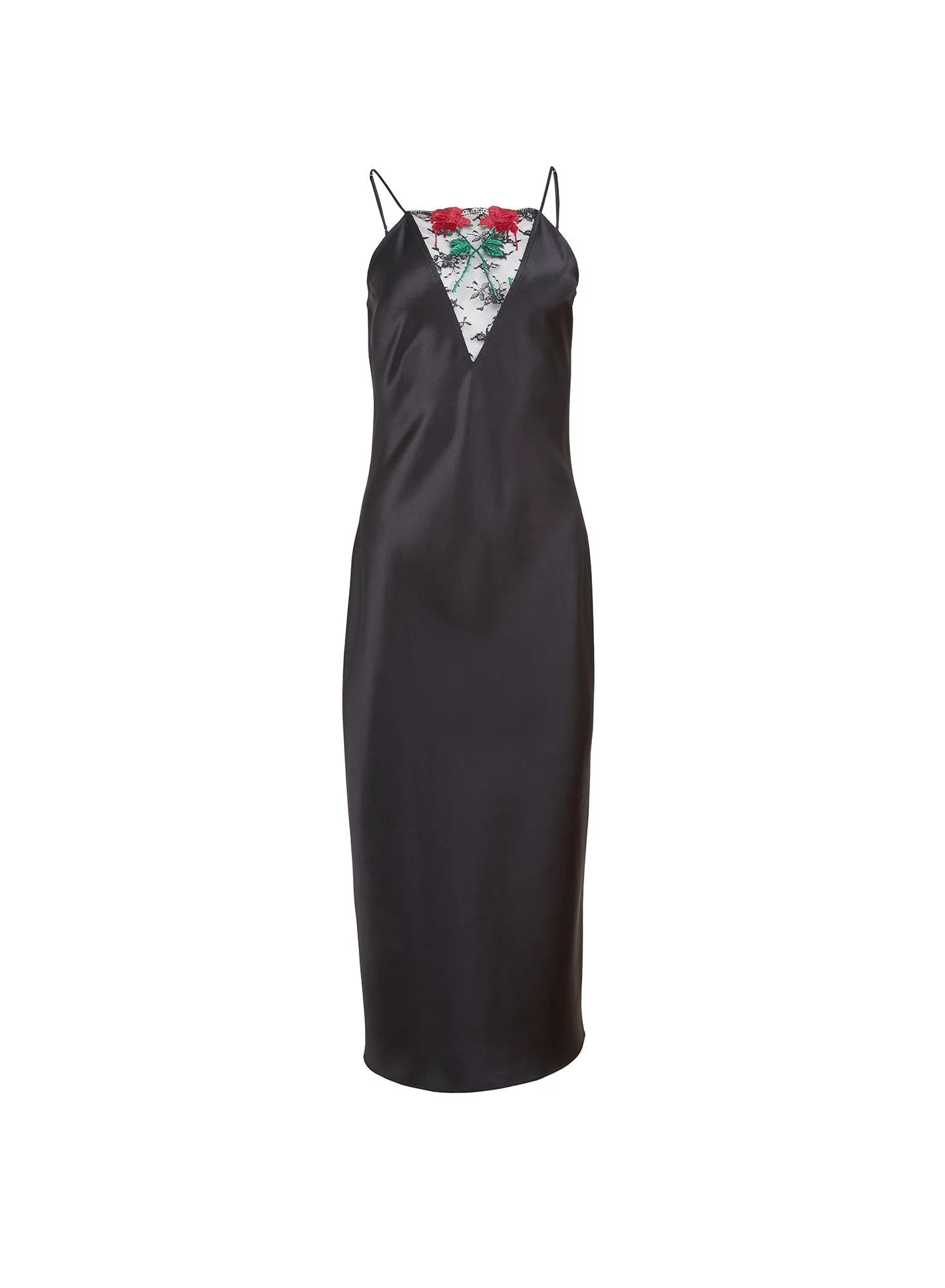Vampire Rose Embroidery Slip Dress - 1