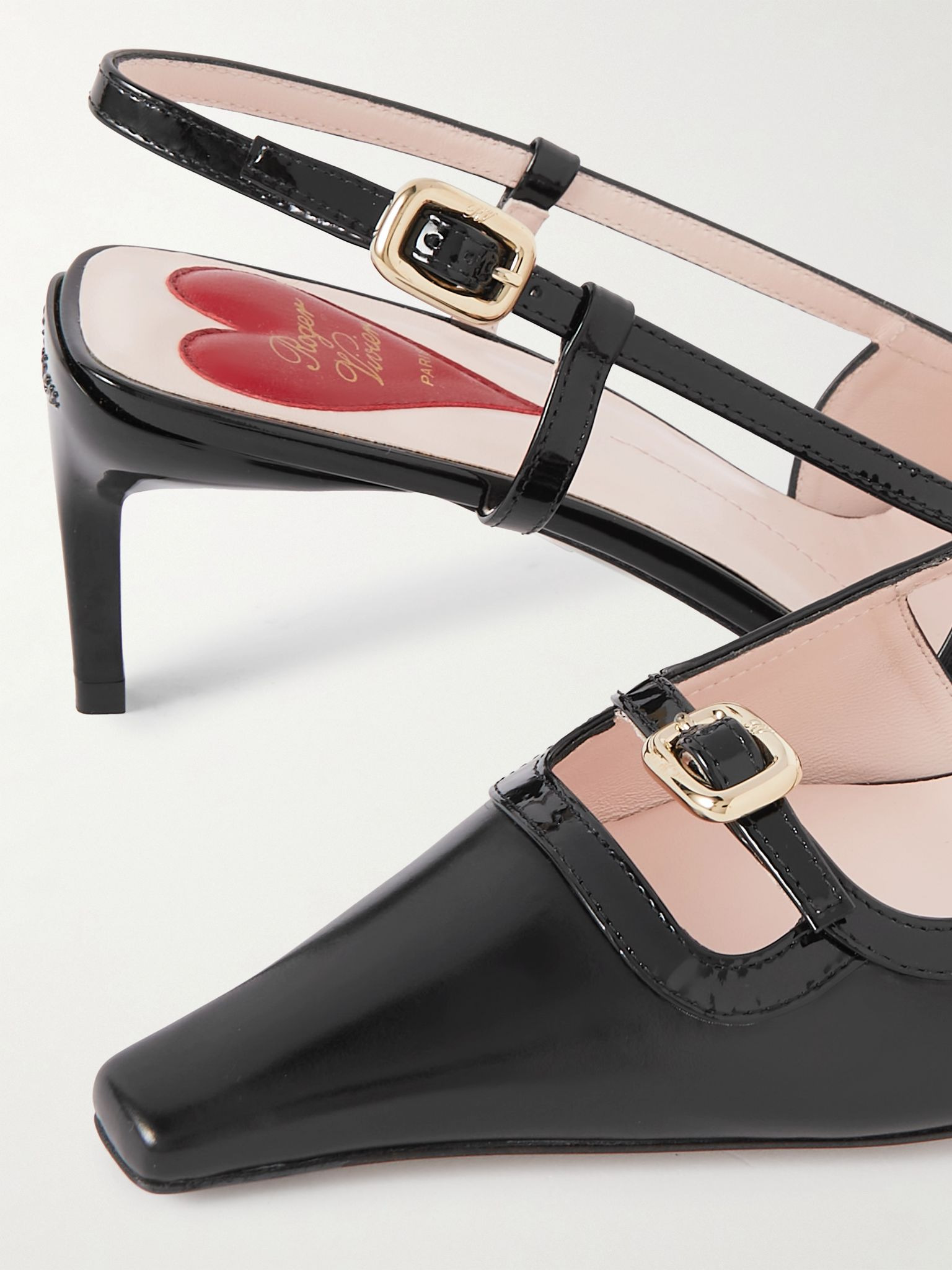 Nagoya 55 embellished leather slingback pumps Black - 4