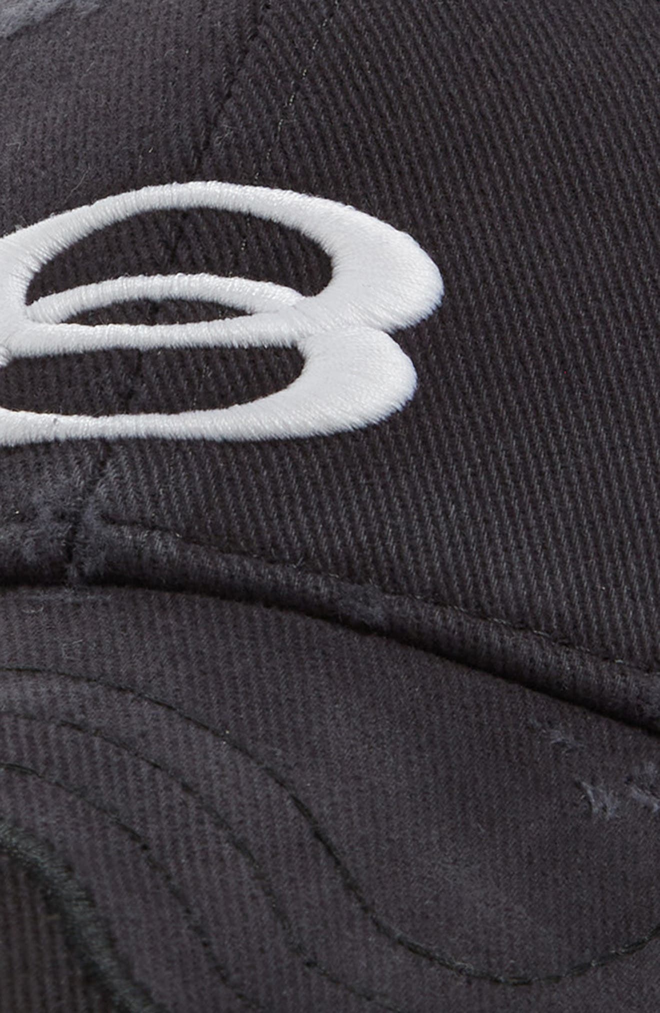 Balenciaga Double Unity Embroidered Distressed Baseball Cap in Black/White at Nordstrom - 3