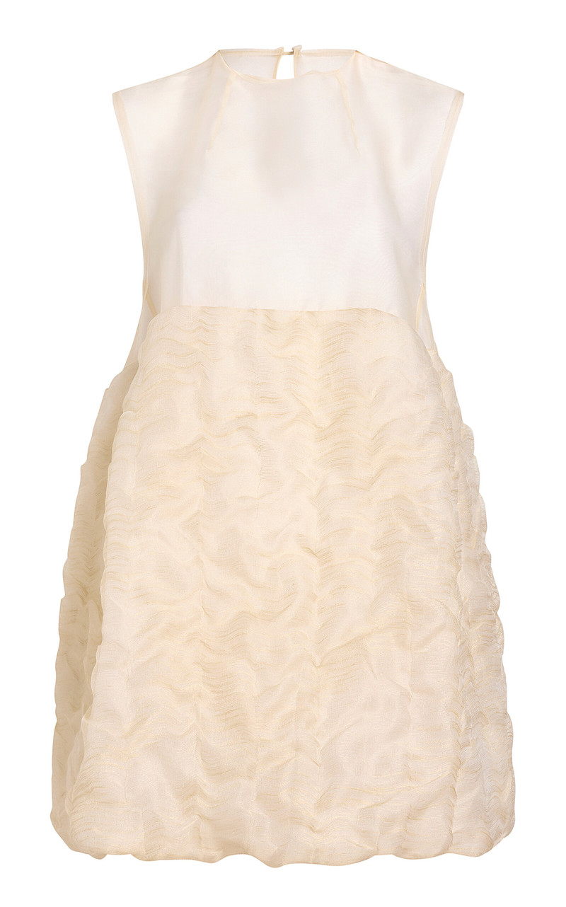 Blair Linen-Silk Gauze Mini Dress neutral 1