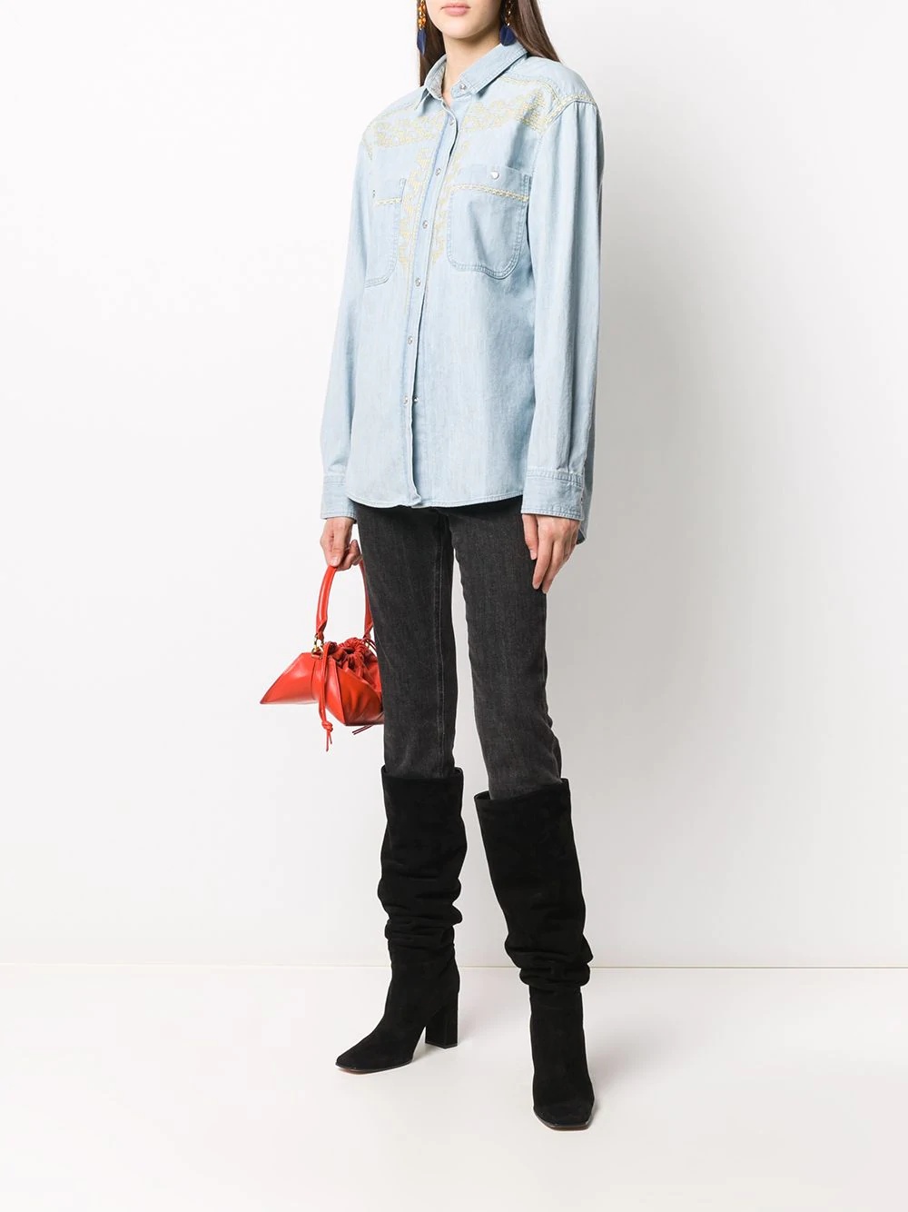 Galise embroidered denim shirt - 2