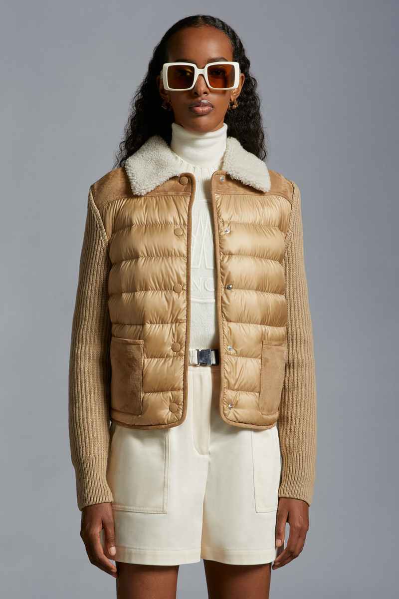 Moncler Padded Wool & Shearling Cardigan outlook