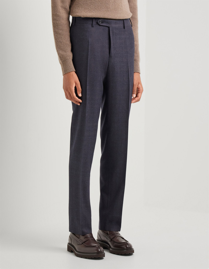 BLUE WOOL AND SILK SUIT WITH SINGLE-BREASTED TWO-BUTTON JACKET 6