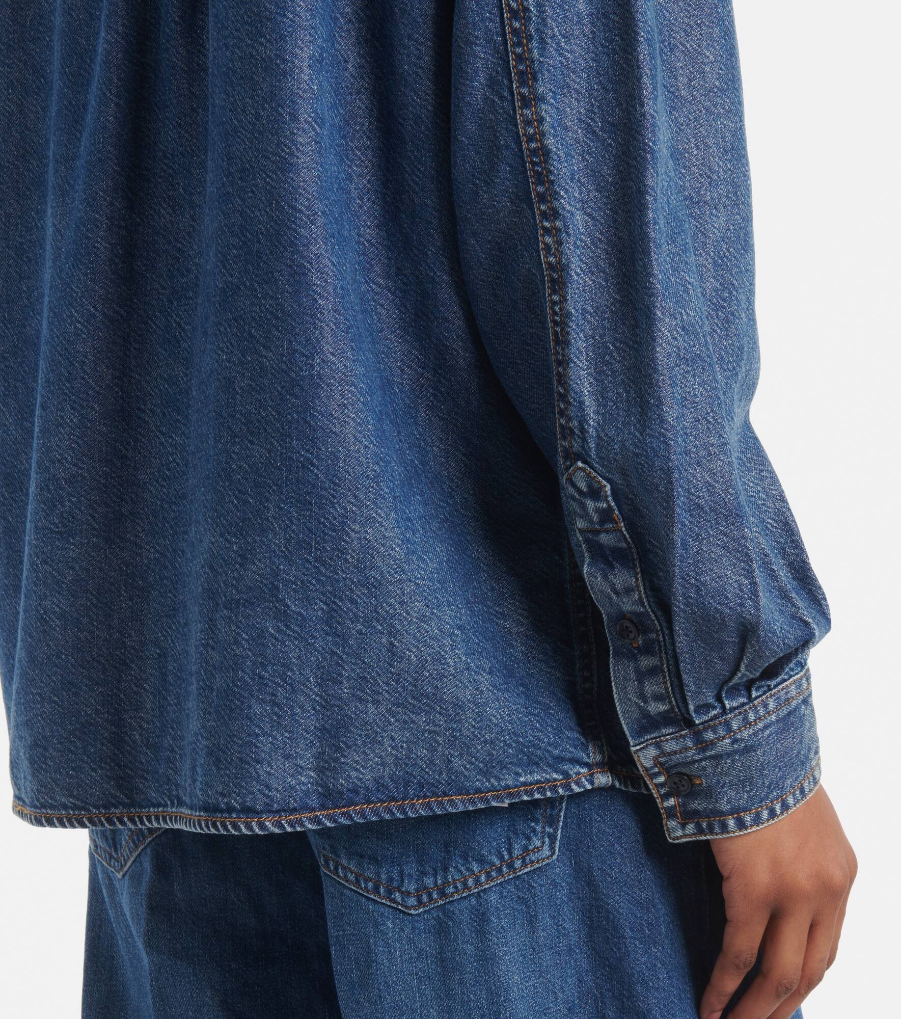 Secretary tie-neck denim blouse - 5