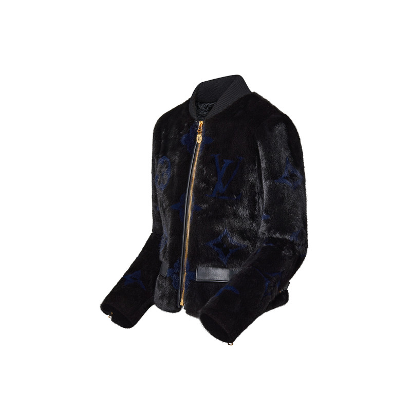 Louis Vuitton Monogram Intarsia Mink Jacket outlook