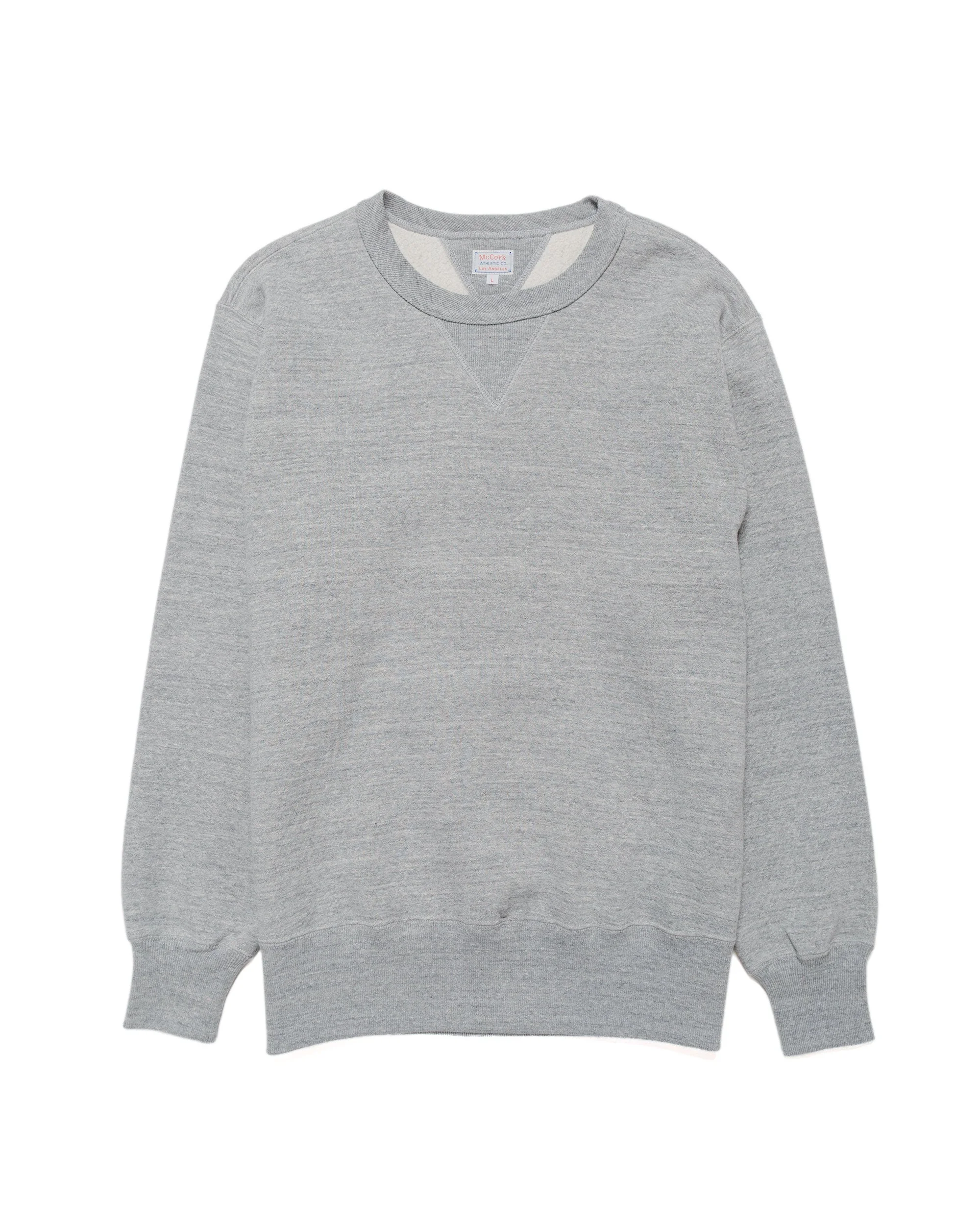 The Real McCoy’s MC24113 10 Oz. Loopwheel Crewneck Sweatshirt Gray - 1