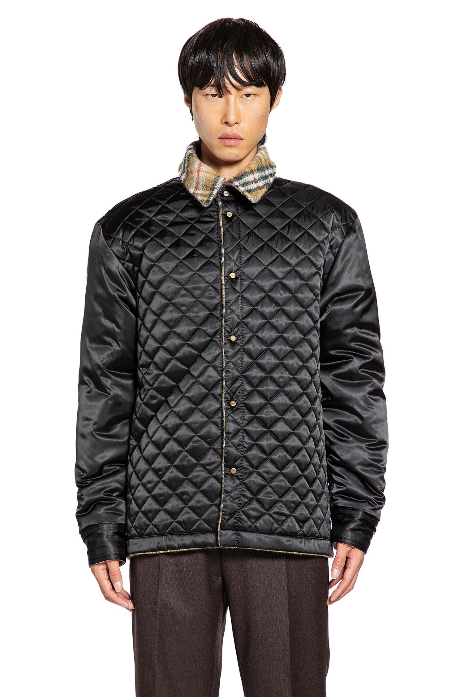 Check Wool Reversible Overshirt - 5