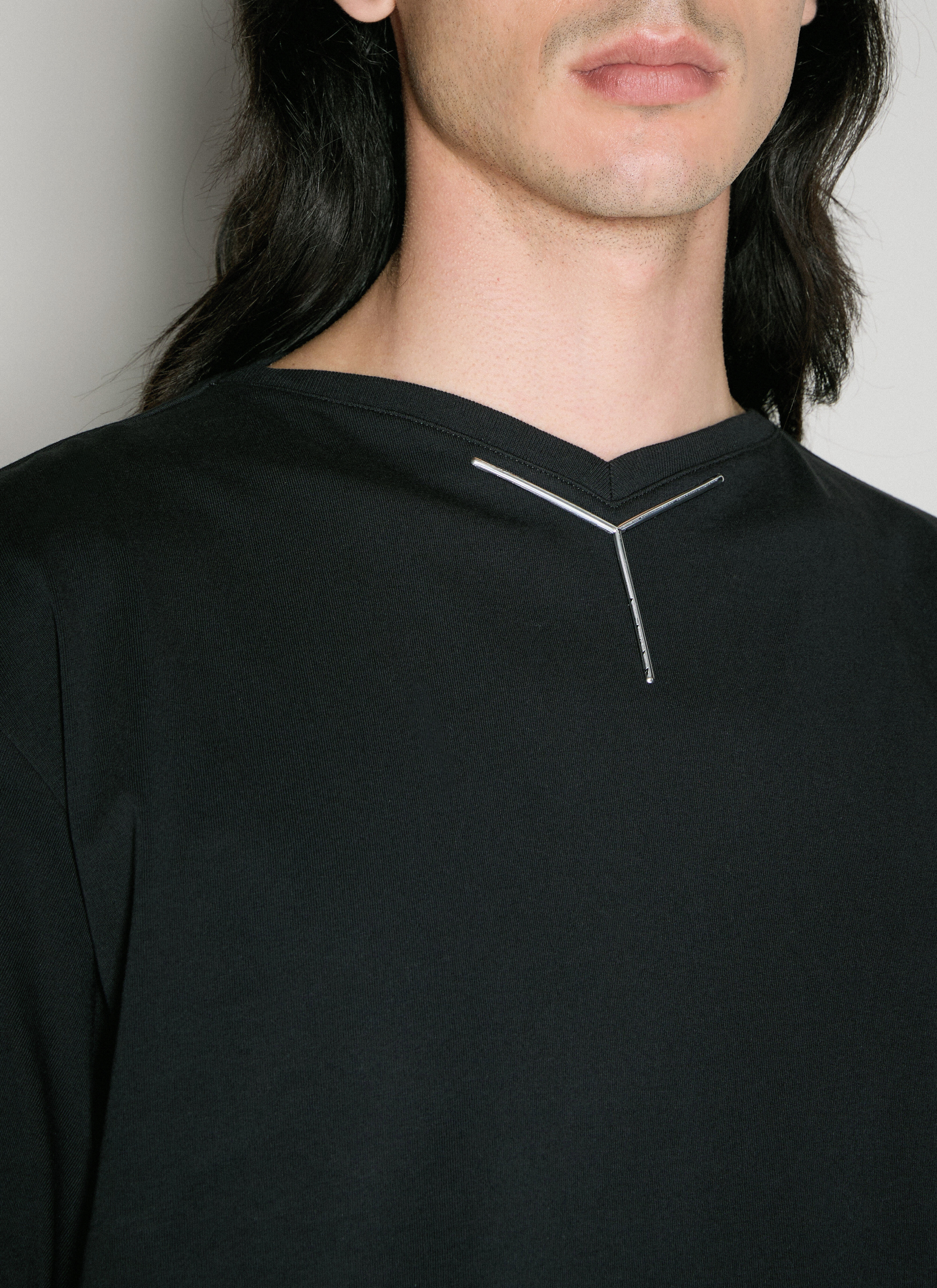 Y/PROJECT YクロムクルネックTシャツ 204TS006 J135OPTICWHITE Y/project Optic White Y Chrome Cotton T-shirt | ModeSens