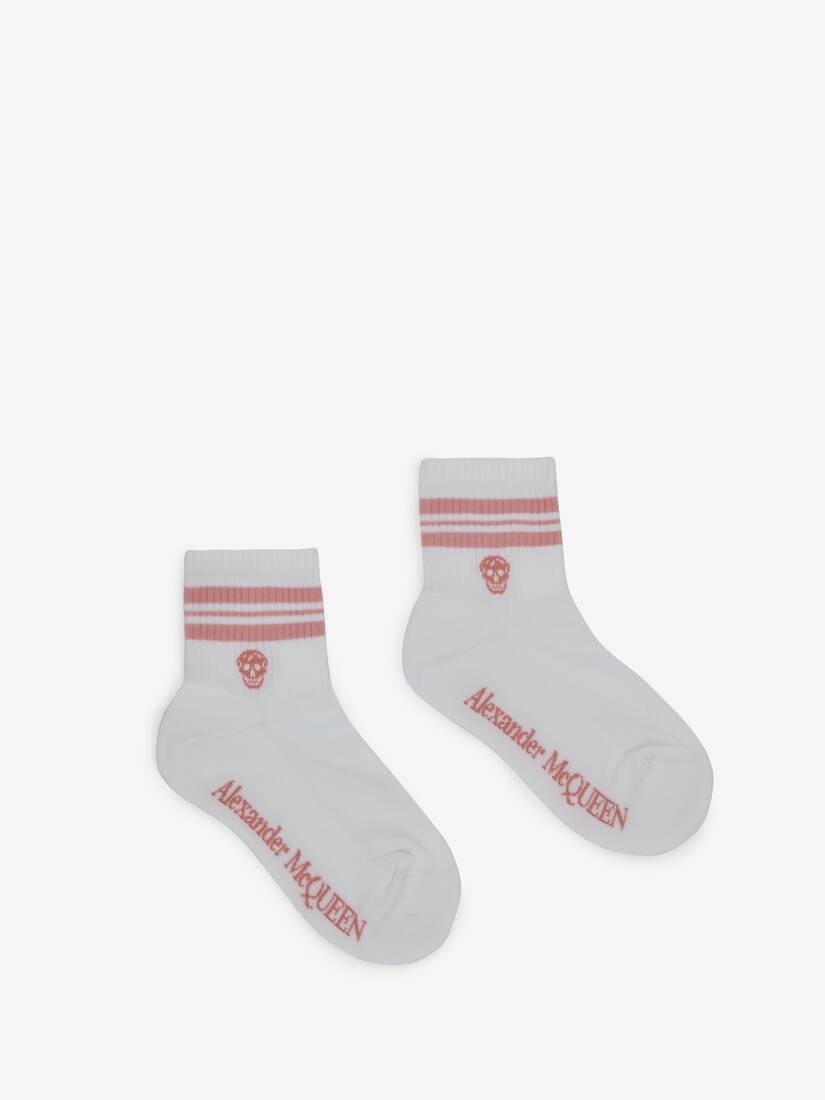 Skull Sport Socks in White/rose Gold - 1