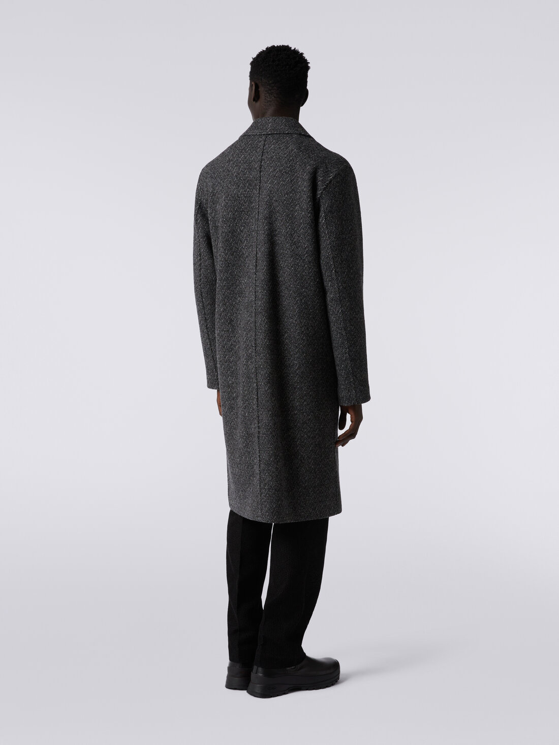 Boiled wool herringbone coat - 4