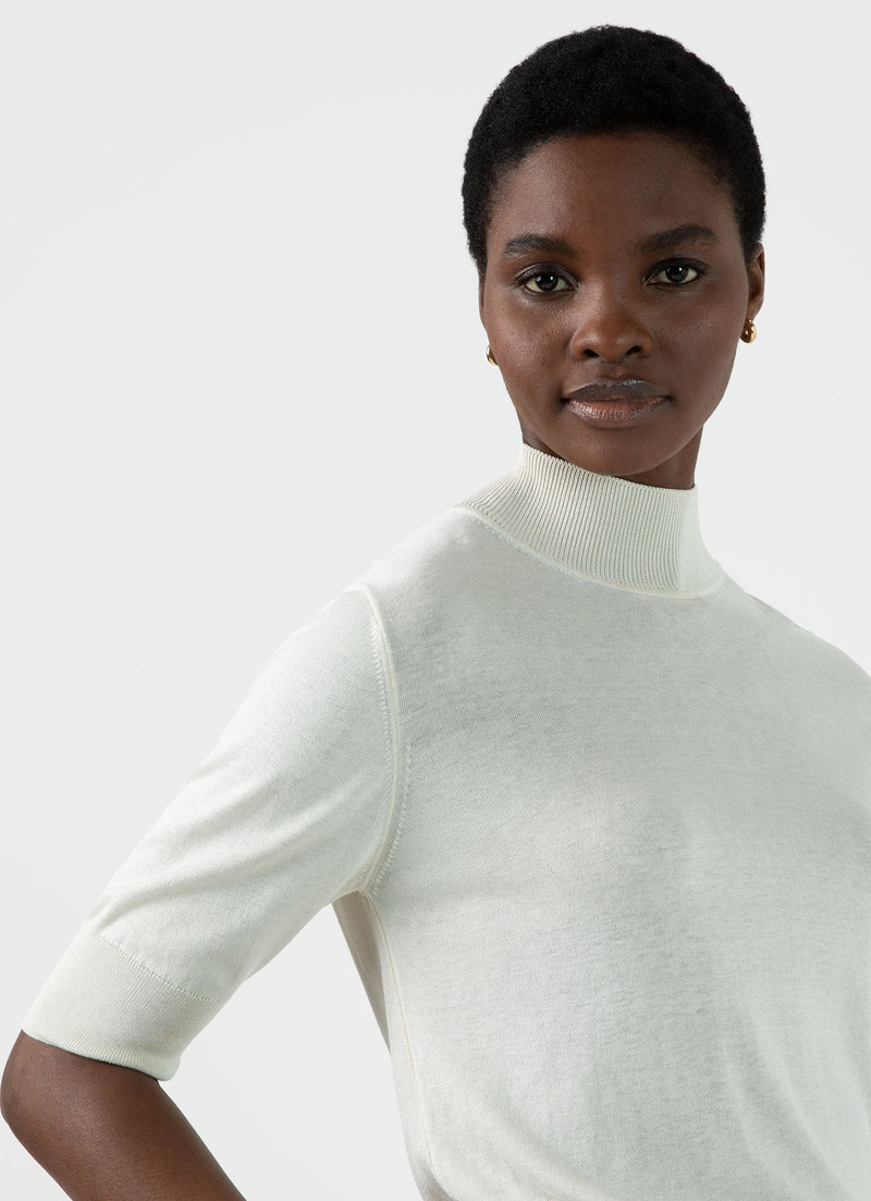 Sunspel Mulberry Silk Mock Neck Top outlook