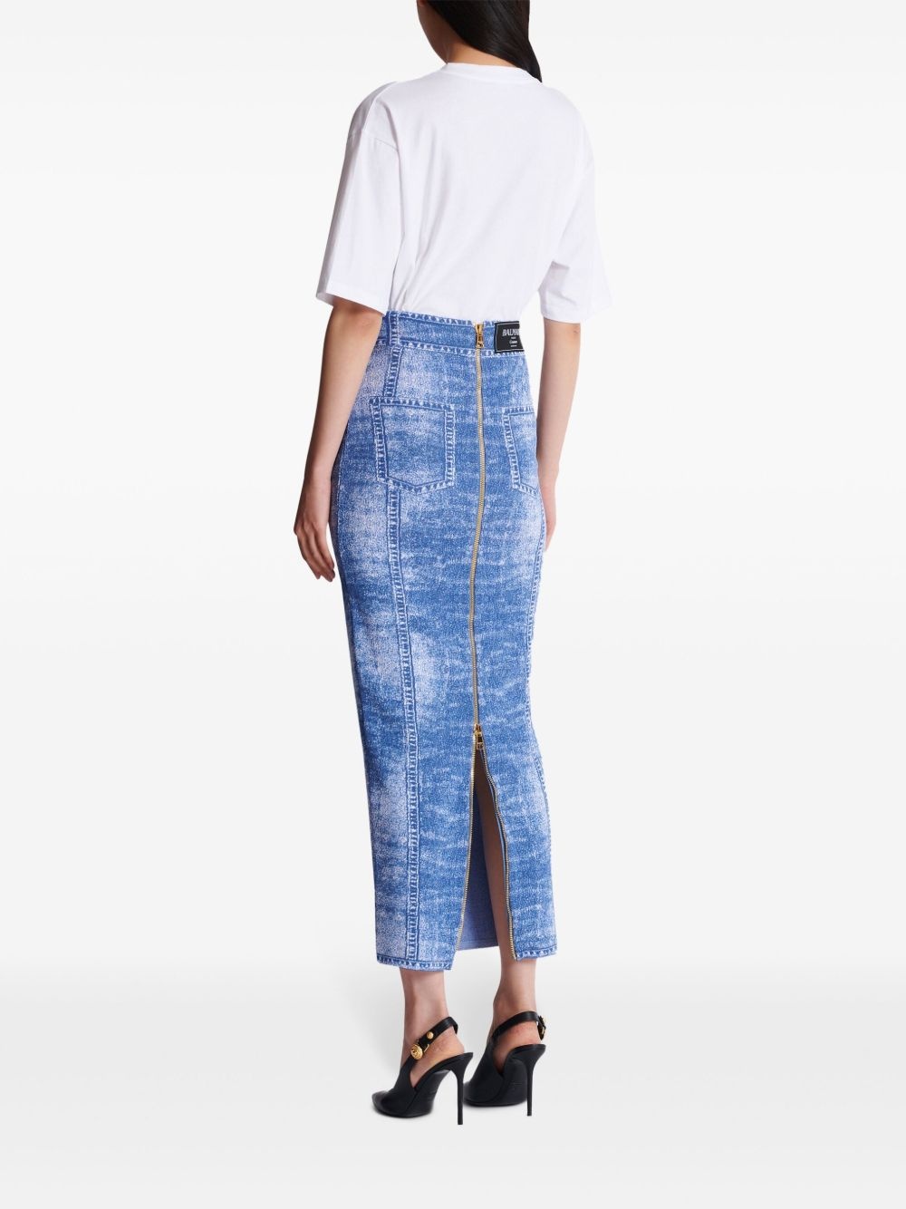 denim midi skirt - 4