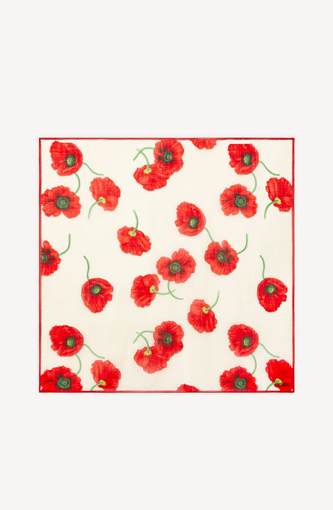 'KENZO Poppy' large wool square - 1