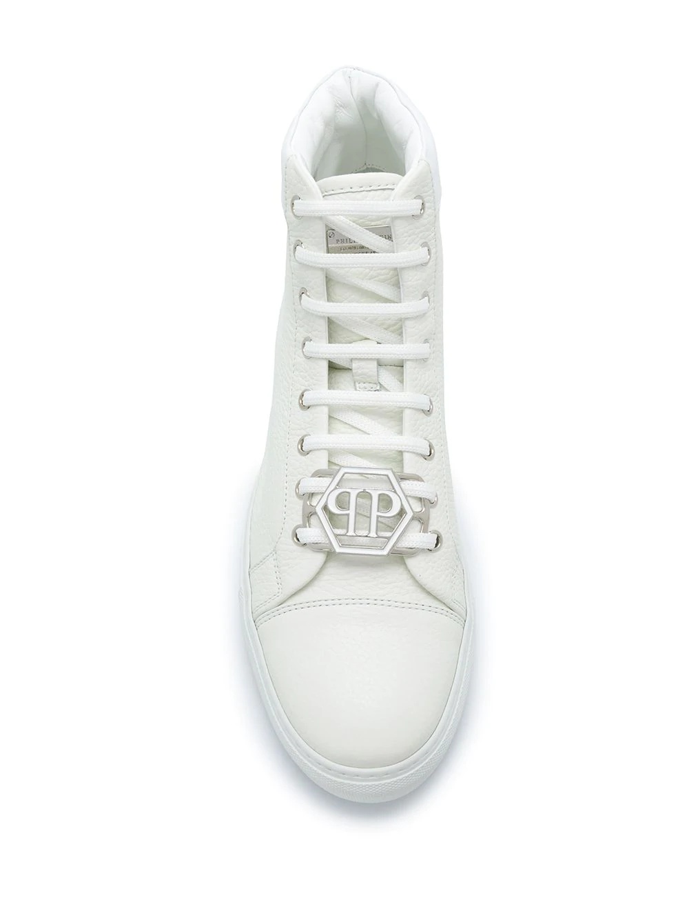 Hexagon leather high-top trainers - 4