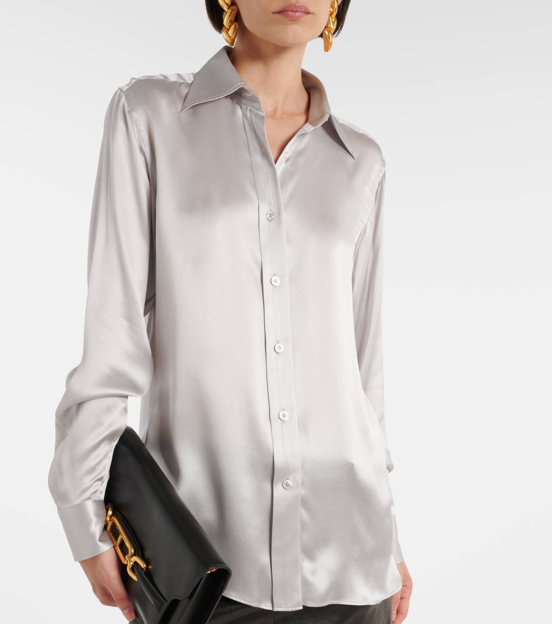Silk charmeuse shirt - 5