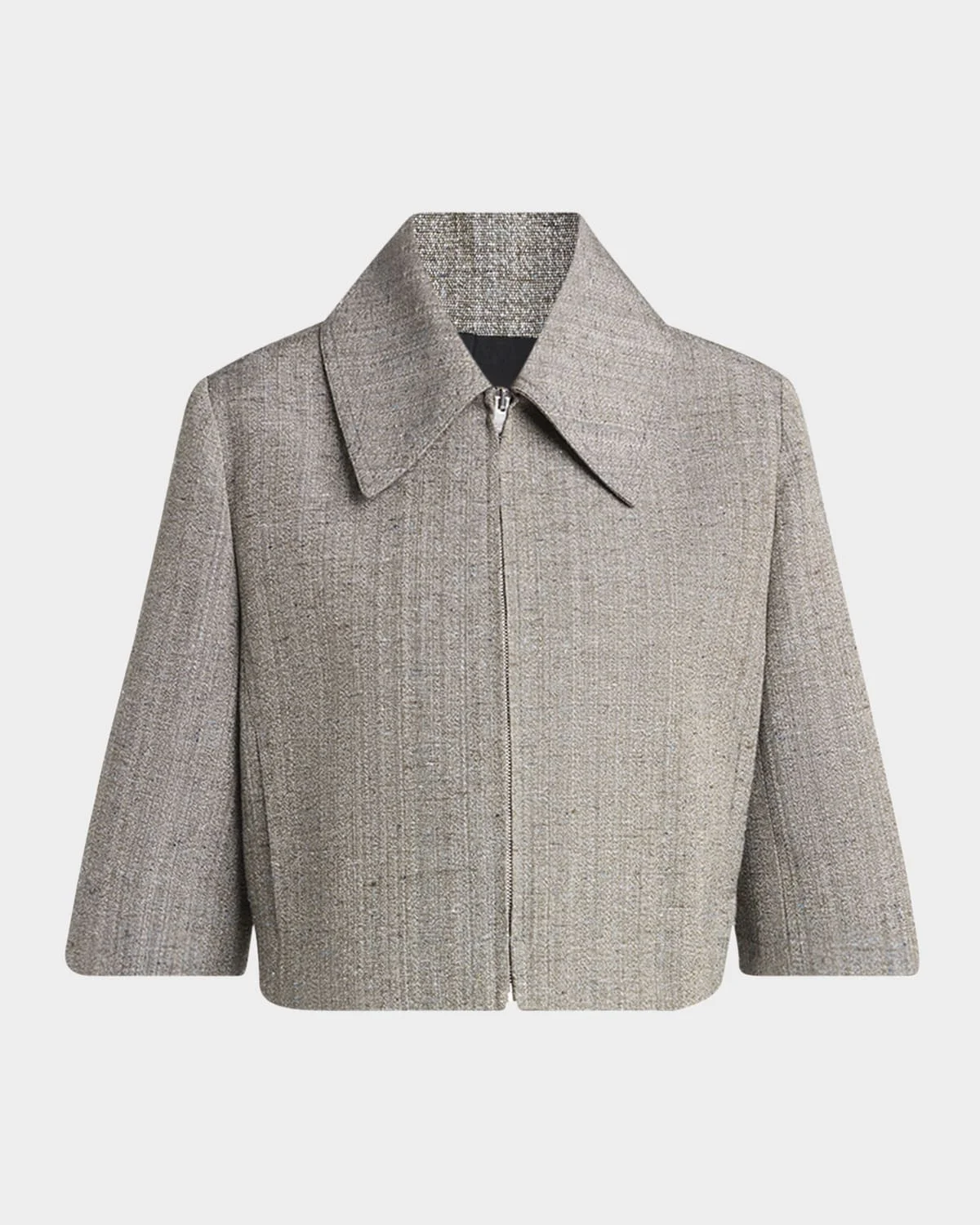 Knotted Melange Cropped Jacket - 1