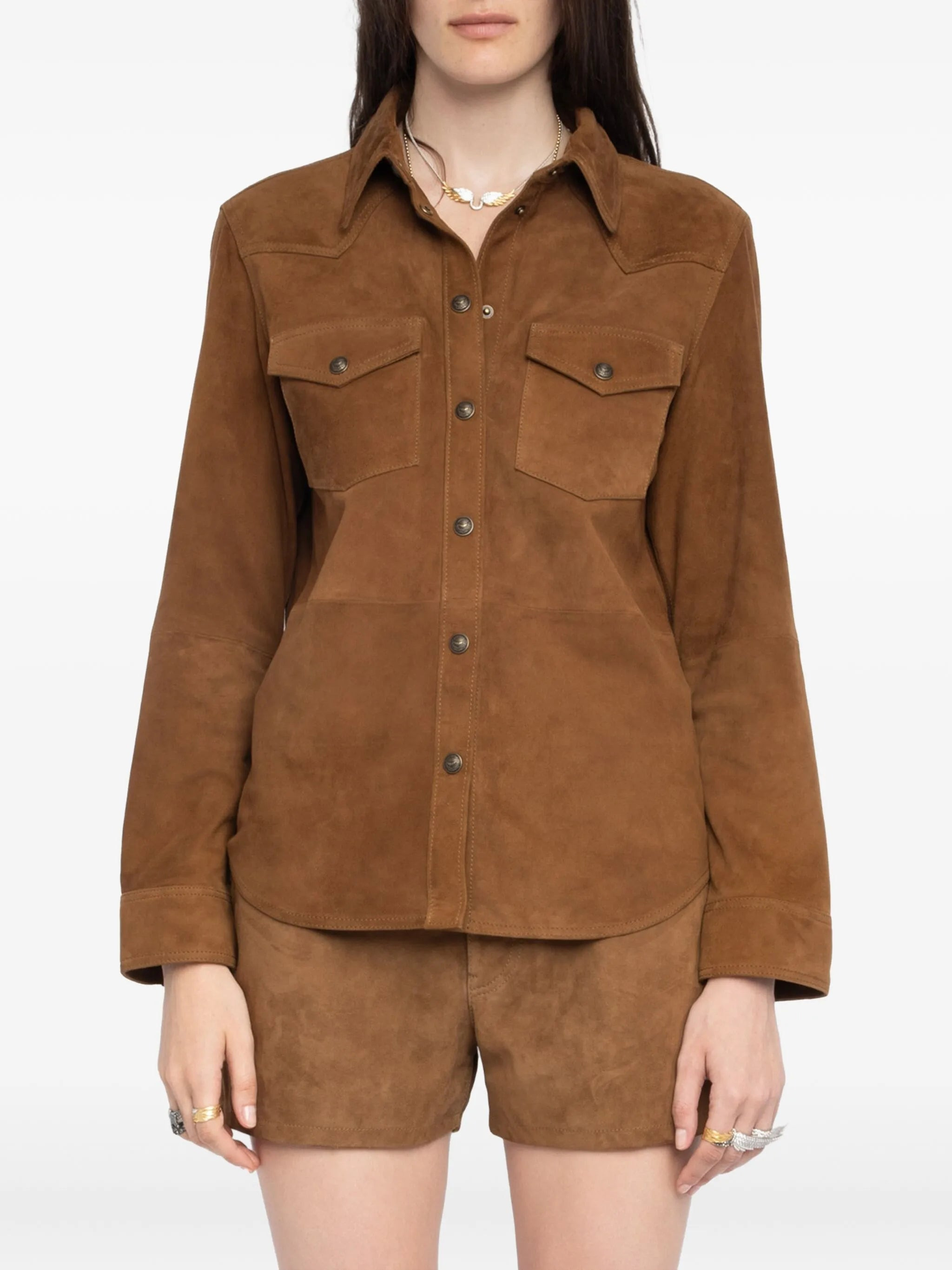 Zadig & Voltaire Suede Button-down Shirt - 2